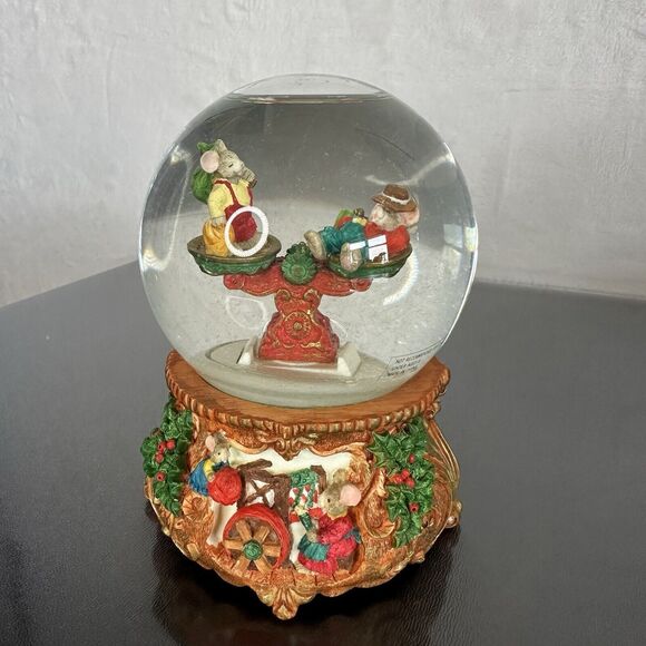 Vintage Stern's Musical Christmas Snow Globe "Joy To The World" Working SeeSaw - Picture 5 of 8
